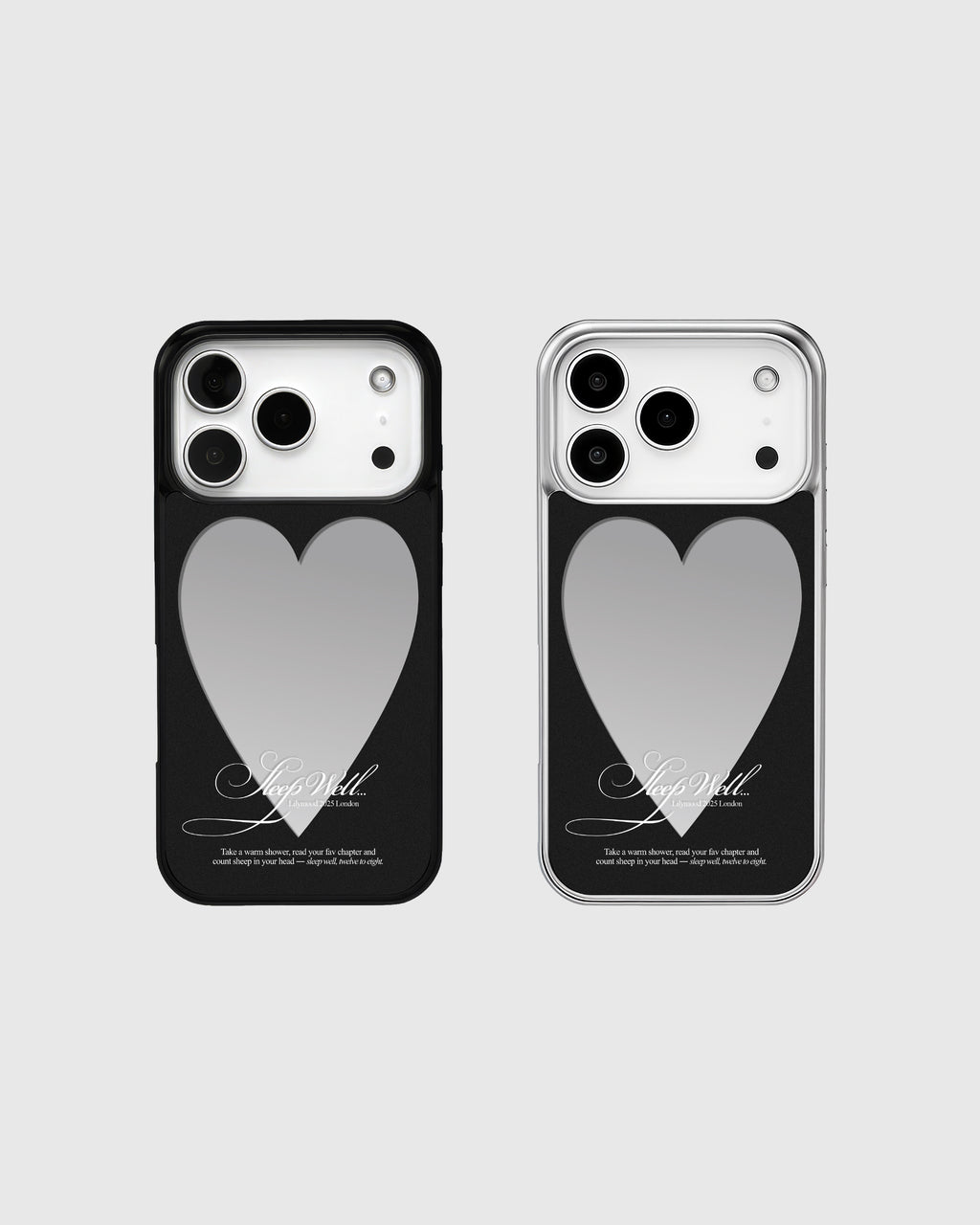 (Black) Heart Mirror Phone Case