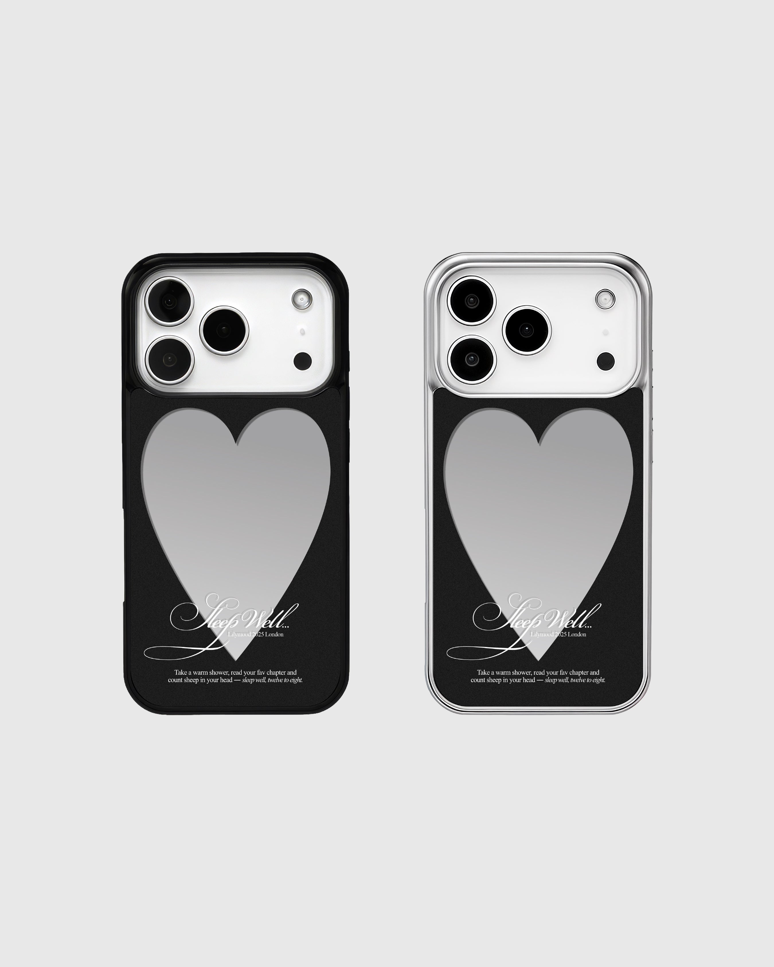 (Black) Heart Mirror Phone Case