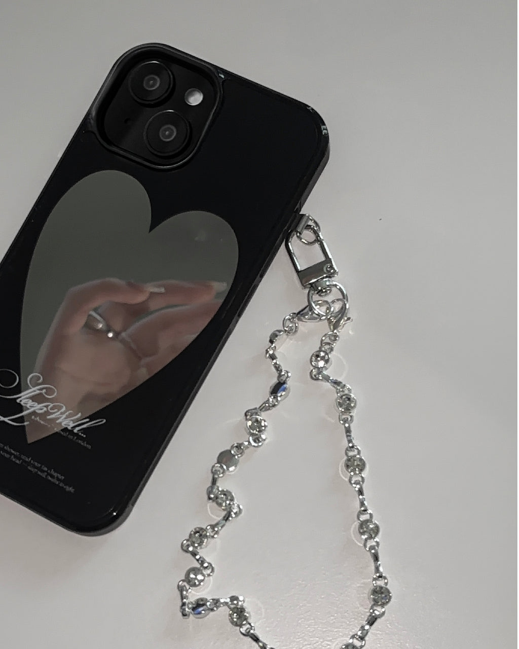 (Black) Heart Mirror Phone Case