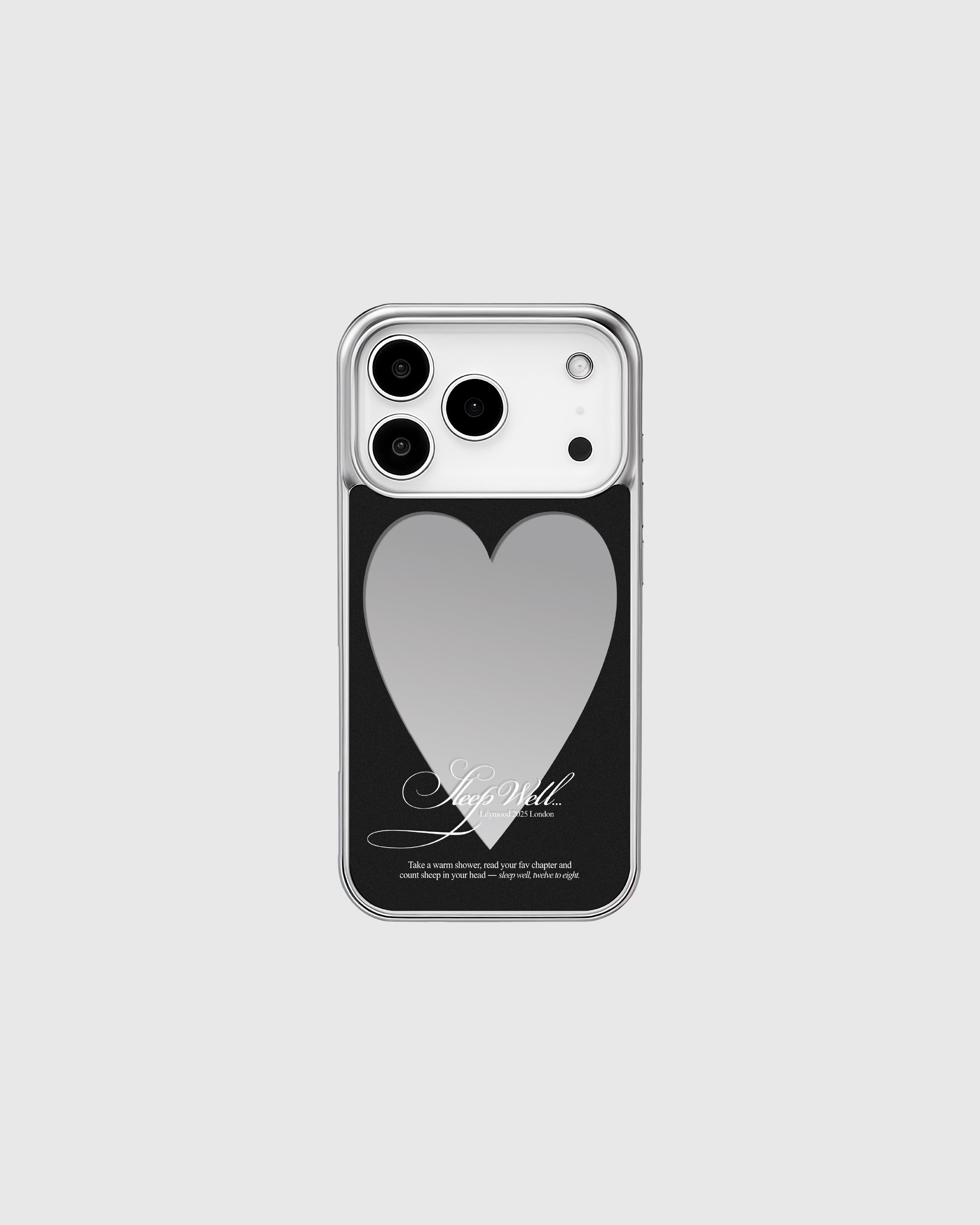 (Silver) Heart Mirror Phone Case