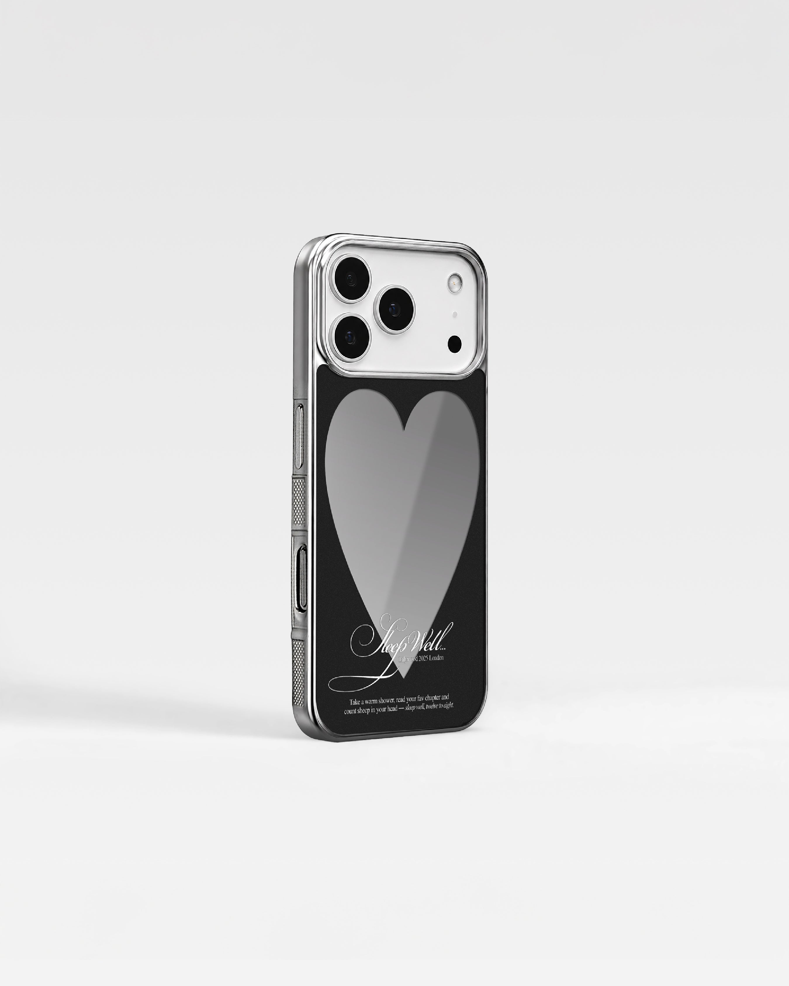 (Silver) Heart Mirror Phone Case