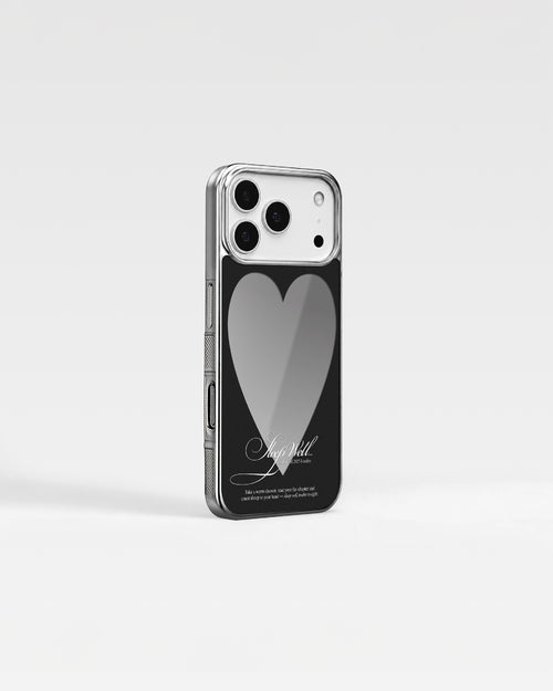 (Silver) Heart Mirror Phone Case