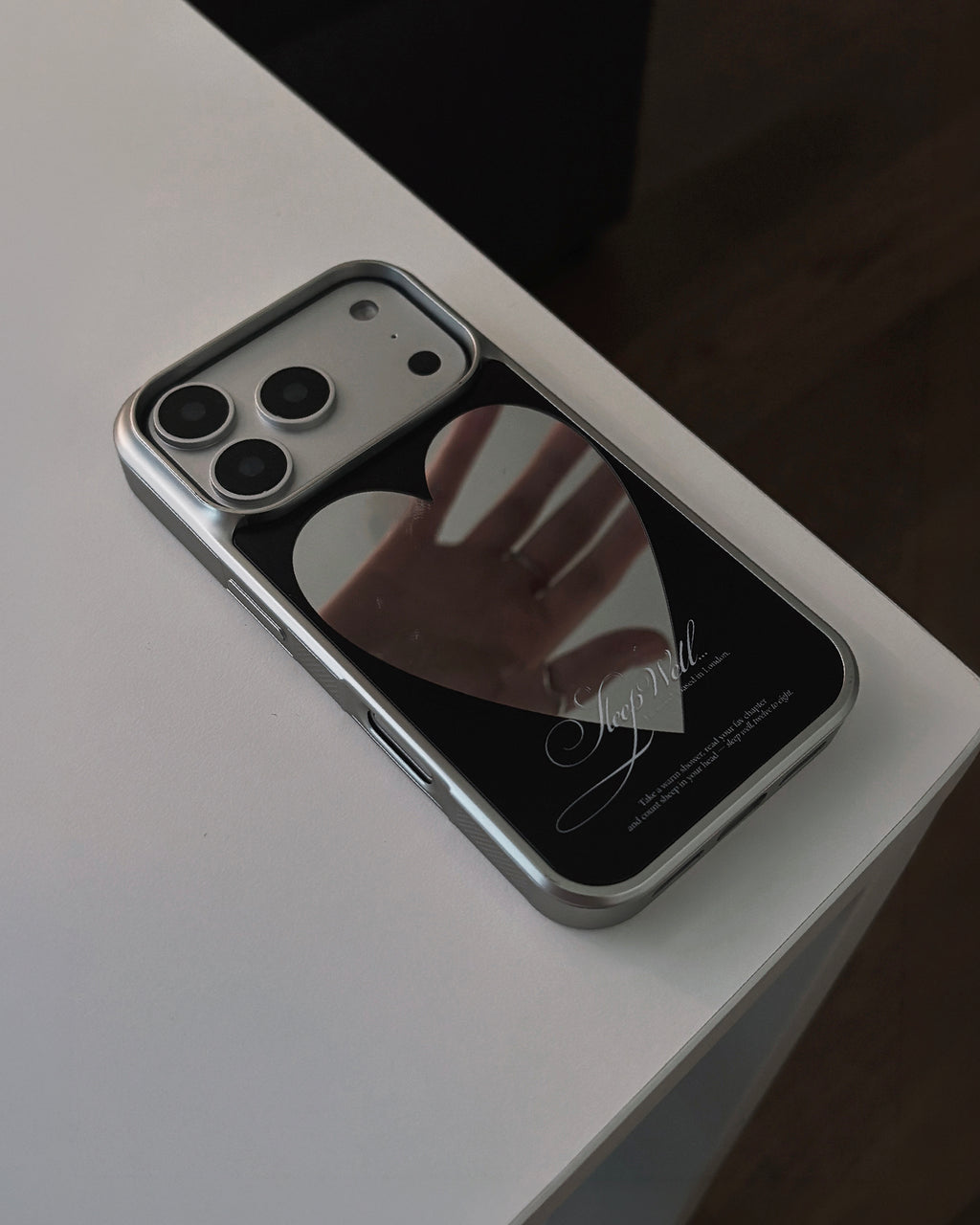 Heart Mirror Phone Case (Silver)